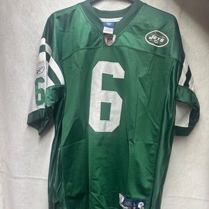 New York Jets Mark Sanchez Jersey #6 Mens Large Green Reebok NFL Sewn/Stiched